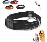 Pawliberation Magnetic Dog Collar, Reflective Adjustable Collar with Quick-Release Magnetic Buckle, Double-Layer Fabric, Lightweight Design for Comfortable All-Day Wear (Black)