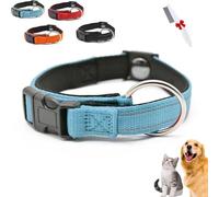Pawliberation Magnetic Dog Collar, Reflective Adjustable Collar with Quick-Release Magnetic Buckle, Double-Layer Fabric, Lightweight Design for Comfortable All-Day Wear (Blue)