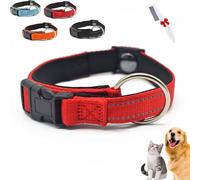 Pawliberation Magnetic Dog Collar, Reflective Adjustable Collar with Quick-Release Magnetic Buckle, Double-Layer Fabric, Lightweight Design for Comfortable All-Day Wear (Red)