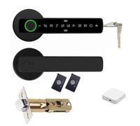 Pawlickio Tuya SmartLife APP Mot de passe Intelligent Pour Empreintes Digitales Carte IC RFID Fermeture un Verrou Simple Verrou Mort Pour Porte Maison Intérieure(B)