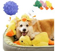 Pawlove - Lot de 2 canards apaisants pour chien, jouet apaisant avec son charlatan, pour voyage, plage, parc, cour, chambre à coucher (jaune, taille S (25 x 22 cm)