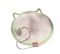 Pawmingle Cat Scratching Carpet Mat with Ball Toy - Natural Cotton Rope Dual Cat Scratch Pad for Couch & Wall Mount, Round Thick Non-Slip Bed Furniture Protector, Indoor Interactive Chew Rope Mat