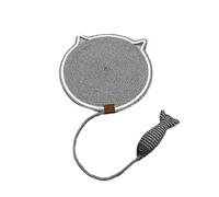 Pawmingle Cat Scratching Carpet Mat with Ball Toy - Natural Cotton Rope Dual Cat Scratch Pad for Couch & Wall Mount, Round Thick Non-Slip Bed Furniture Protector, Indoor Interactive Chew Rope Mat