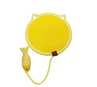 Pawmingle Cat Scratching Carpet Mat with Ball Toy - Natural Cotton Rope Dual Cat Scratch Pad for Couch & Wall Mount, Round Thick Non-Slip Bed Furniture Protector, Indoor Interactive Chew Rope Mat