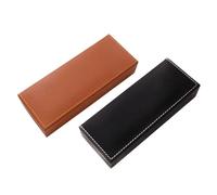 Pawnath Lot de 2 boîtes cadeaux pour stylos, porte-crayons, boîte à plume, boîte à bijoux, étui vide, boîte à crayons pour adultes, Noir et marron.