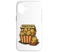 Pawpcorn Adorable Chat dans Un Seau à Popcorn Coque pour iPhone 16 Plus