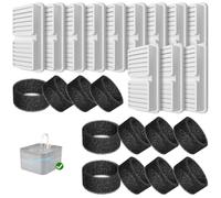 PawPoll Filtres de Fontaine a Eau Chat, 12 PCS Filtres + 12 PCS Éponges de Fontaine Eau Chat