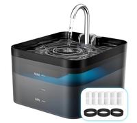 PawPoll Fontaine à Eau Chat, 2,2L, Silencieuse, Facile à Nettoyer, LED, Pour plusieurs Animaux, Comprend 6 Filtres +3 Éponges