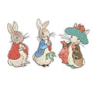 Pawprint Family Ensemble de patchs à coudre Peter Rabbit, Flopsy et Benjamin Bunny | Produit officiel de Beatrix Potter The Tale of Peter Rabbit