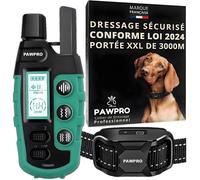 PAWPRO ALPHA1 Collier de Dressage pour Chiens, Conforme Nouvelle Loi Bien-Être Animal, Portée XXL 3km, 3 Modes BIP Vibration Boost
