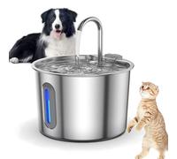 PawQuench Fontaine d'eau automatique pour animaux de compagnie, fontaine d'eau pour chien en acier inoxydable, distributeur de bol d'eau Petsafe 2,2/3,2 l Pas de déversement de grands chiens à