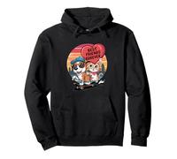 Paws and Relax Dessin animé Chat Chien Café Canapé Scène Drôle Pun Sweat à Capuche