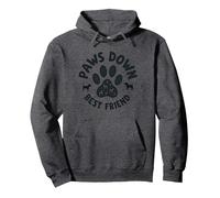 Paws Down Best Friend Dog Lover Paw Sweat à Capuche, Unisexe pour Adultes, Chiné Foncé, XXL