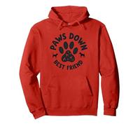 Paws Down Best Friend Dog Lover Paw Sweat à Capuche, Unisexe pour Adultes, Rouge, S