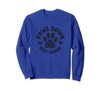 Paws Down Best Friend Dog Lover Paw Sweatshirt, Unisexe pour Adultes, Bleu Royal, XL