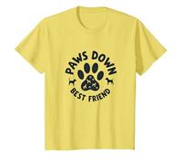 Paws Down Best Friend Dog Lover Paw T-Shirt, Enfant, Citron, 10 Ans