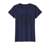 Paws Down Best Friend Dog Lover Paw T-Shirt, Femme, Bleu Marine, M