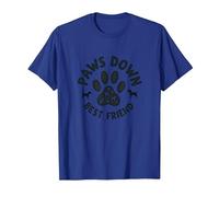 Paws Down Best Friend Dog Lover Paw T-Shirt, Homme, Bleu Royal, M