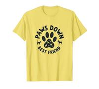 Paws Down Best Friend Dog Lover Paw T-Shirt, Homme, Citron, M
