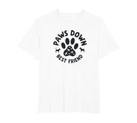 Paws Down Best Friend Dog Lover Paw T-Shirt, Homme Grandes Tailles, Blanc, 4X Tall