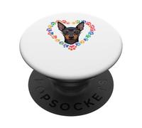 Paws Dye Heart Miniature Pinscher PopSockets PopGrip Adhésif