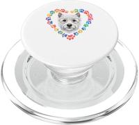 Paws Dye Heart West Highland White Terrier Westie PopSockets PopGrip pour MagSafe