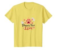 Paws for Love Pet Lovers Heartwarming T-Shirt, Enfant, Citron, 2 Ans
