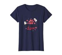 Paws for Love Pet Lovers Heartwarming T-Shirt, Femme, Bleu Marine, 3XL