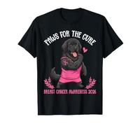 Paws for The Cure Terre-Neuve Chien Sensibilisation au Cancer du Sein T-Shirt