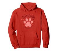 Paws-itively Amoureux des Chiens, cœur à Empreinte de Patte Sweat à Capuche, Unisexe pour Adultes, Rouge, L
