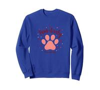 Paws-itively Amoureux des Chiens, cœur à Empreinte de Patte Sweatshirt, Unisexe pour Adultes, Bleu Royal, S