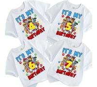 Paws Patrols t-shirt été blanc enfants manches courtes hauts coton vêtements dessin animé Anime enfants Kawaii mignon cadeau respirant doux GGXL2262