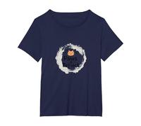 Paws & Reflect: Citation inspirante pour Les Amoureux des Chats T-Shirt, Femme Grandes Tailles, Bleu Marine, 3X