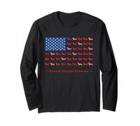 Paws Stripes 4th July Flag Black Long Haired Dachshund Lover Manche Longue