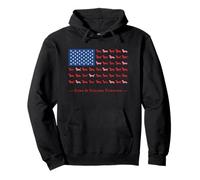 Paws Stripes 4th July Flag Black Long Haired Dachshund Lover Sweat à Capuche