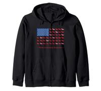 Paws Stripes 4th July Flag Black Long Haired Dachshund Lover Sweat à Capuche
