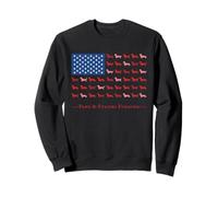 Paws Stripes 4th July Flag Black Long Haired Dachshund Lover Sweatshirt