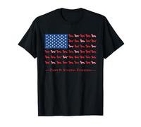 Paws Stripes 4th July Flag Black Long Haired Dachshund Lover T-Shirt