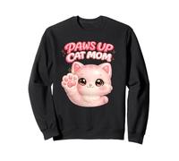 Paws Up Cat Mom Mignon Kawaii Chaton Amant Cadeau Drôle Sweatshirt