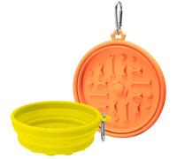 PawSailor PawSailor Lot de 2 gamelles pliables pour chien avec ventouses et grattoir - Gamelles de voyage de voyage pour nourriture/eau - Gamelle antidérapante pour chiens, comprend un mousqueton