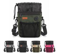 PawSailor Sac de Dressage Chien avec Doublure Amovible Lavable Vert | Pochette Friandise avec Distributeur Sac Poubelle, Sacoche Banane et Bandoulière pour Promenade et Entraînement