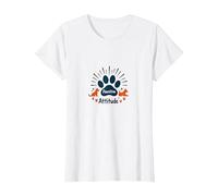 Pawsitive Attitude Dog Lover Pet T-Shirt, Femme, Blanc, M