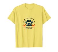 Pawsitive Attitude Dog Lover Pet T-Shirt, Homme, Citron, M