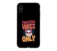 Pawsitive Vibes Only Jeu de Mots rétro pour Chat Coque pour iPhone XS Max