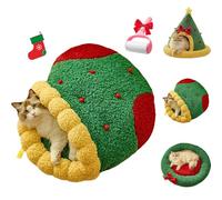 Pawsmas Christmas Tree Triangle Cat and Dog Cave Bed, Warm Pawsmas Bed for Cats Dogs, Removable Foldable, Washable, for Small Cats Dogs Pet to Sleep/Nap/Hide/Play (Sock Nest,Medium)