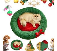 Pawsmas Christmas Tree Triangle Cat Cave Bed, Portable Cats House Indoor, Removable and Washable Winter Closed Off Cats Beds for Cat to Sleep, Nap, Hide and Play (A, M)