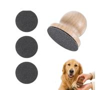 Pawsmooth - Silent Dog Nail File with 3 Sanding Pads, Manual Quiet Pet Nail Grinder Gentle Painless Nail Trimmer Ergonomic Wooden Handle Stress Free Grooming Tool (Natural wood)