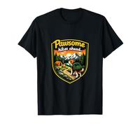 Pawsome Hikes Ahead Camping Mountain Badge Dog T-Shirt