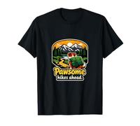 Pawsome Hikes Ahead Camping Mountain Badge Dog T-Shirt