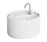 PawsPik Ceramic Serenity Fontaine à eau pour animaux de compagnie - Bec de style robinet, moteur silencieux, filtre à 5 couches - Bol en céramique sans BPA pour chiens et chats, 9 tasses, blanc